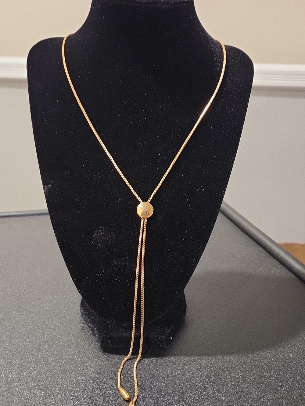 Elegant Gold-Tone Lariat Necklace - Women's Jewelry 28"